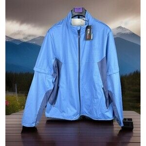Ralph Lauren RLX Golf Jacket Mens Sz L Blue Full Zip Water Repellent Vest